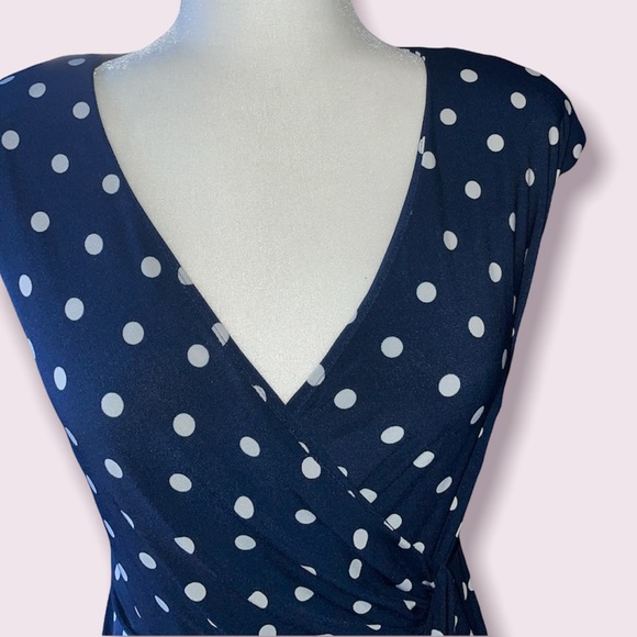 Navy blue with white polka dots dress - American Living by Ralph Lauren - Picture 5 of 8